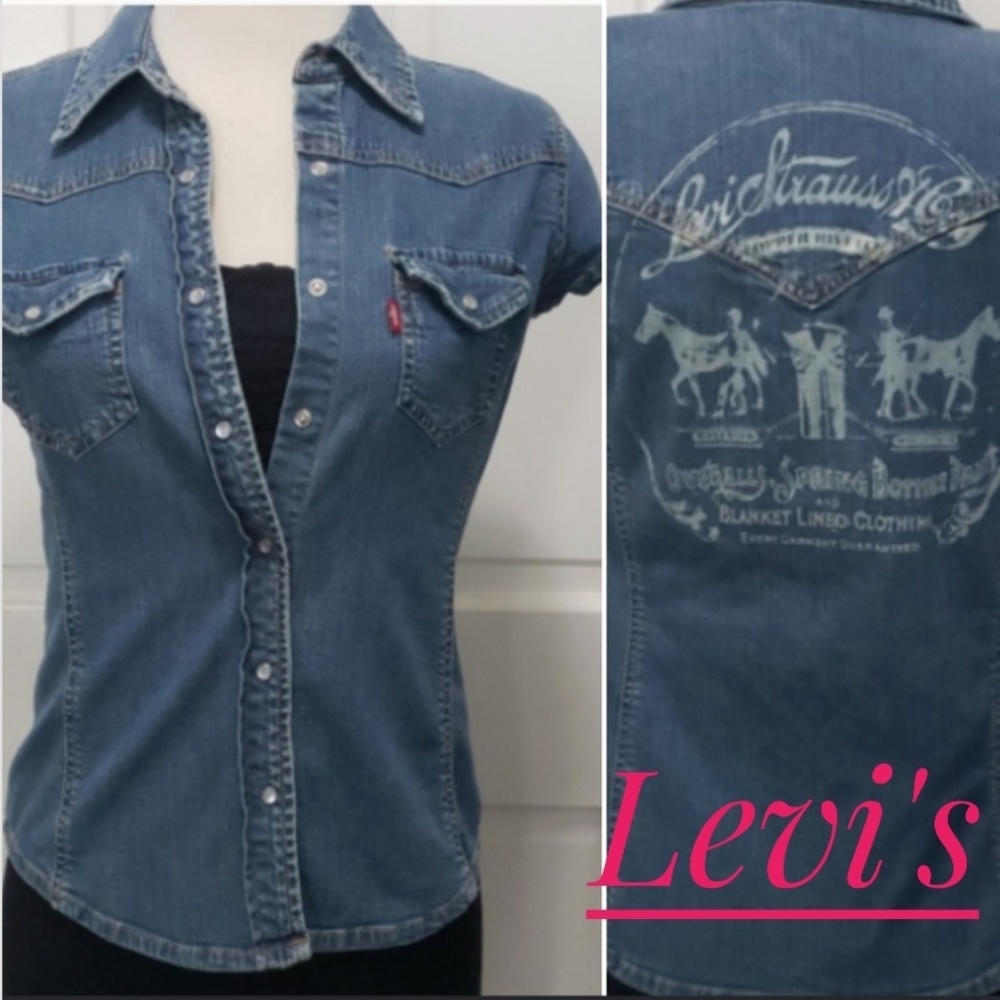 Levi's Vintage Look, Denim Back Graphic Shirt